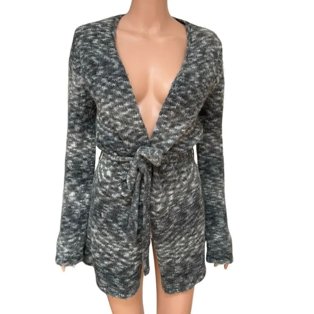 Halogen gray wool blend cardigan size M
